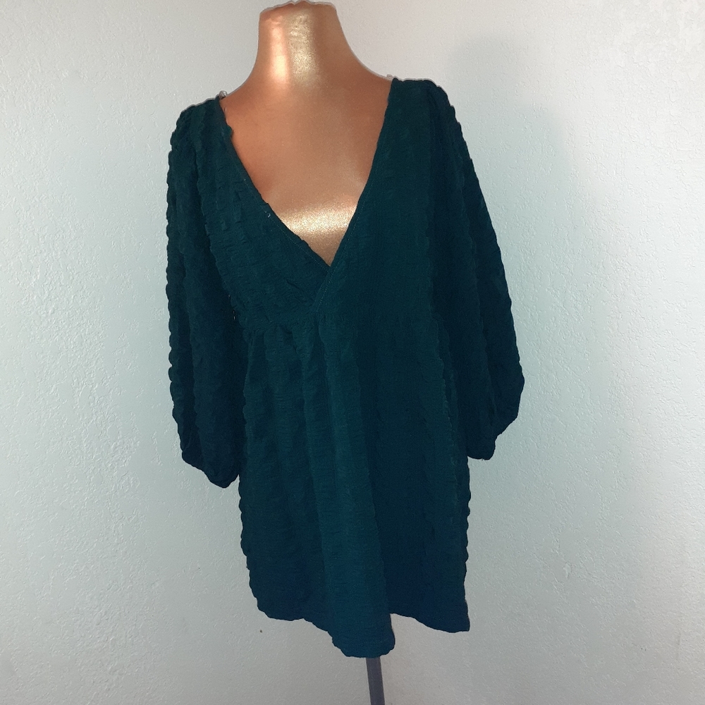 Green Babydoll Blouse